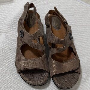 Clarks Metallic Brown Adjustable Slingback Sandals
